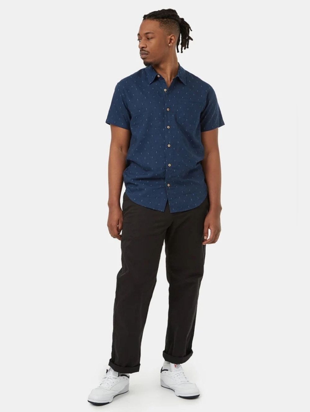 Tentree Mancos Hemp Blend Short Sleeve Button Down Shirt Large Gorpcore